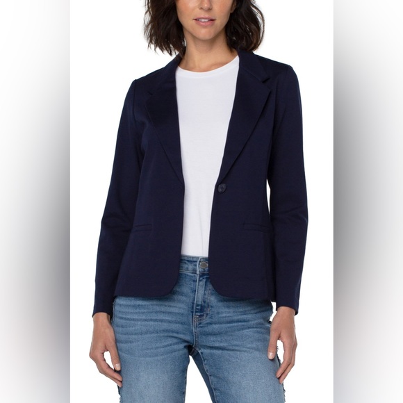 Talbots Jackets & Blazers - NEW⭐️Talbots Navy Blue Single Button Suit Jacket Blazer Sz 2
